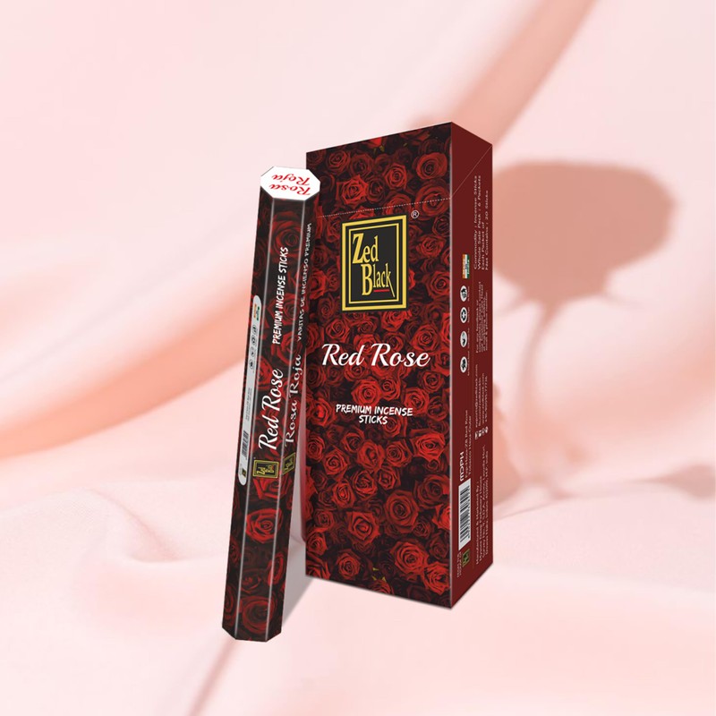 ZED BLACK Z004 Red Rose Incense Sticks, 20 Sticks x