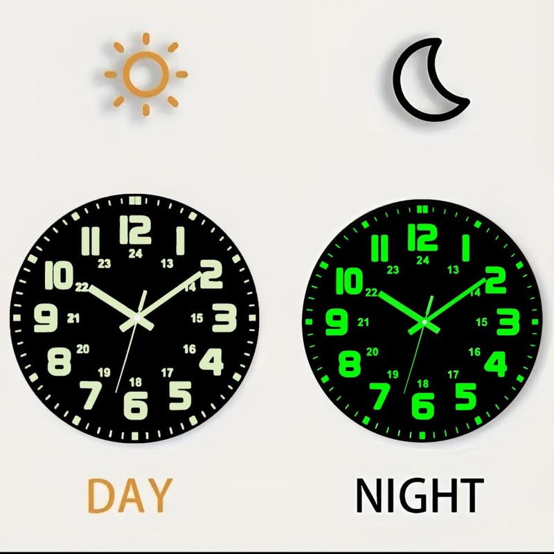 RIUKASIN Vinyl Record Luminous Clock, 12 inch Silent Non Ticking