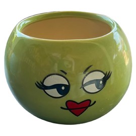 KGNICO Mexican Pottery Planters with Gift 3.5" Rancherito - Cactus - Sun Pot Hand Painted Ceramic Plant Pot Planter Indoor Outdoor