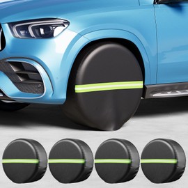 Tire Covers 4 Pack, Universal Fits 27-29 inch RV Tire Covers Set for RV, Trailer, SUV, Truck, Camper, Jeep Waterproof Anti-UV Tough Wheel Protector