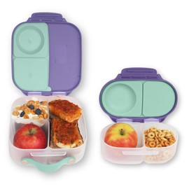 b.box Mini Lunch + Snack Containers (Lilac Pop): 2-Pack Set Includes Lunch Box (4 1/4 Cup Capacity) & Snack Box (1 3/4 Cup Capacity). Easy Open Bento Containers, School Supplies