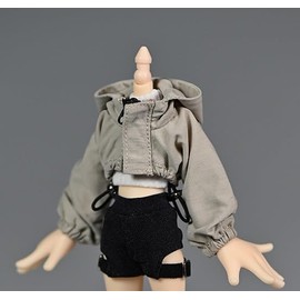 [TOYBARJAPAN] 1/12 Scale Action Figure, Special Offer, Compatible with TBLeague, Functional Short Jacket for Beautiful Women (Head, Body, Shoes, and Other Clothes Not Included) (Light Khaki)