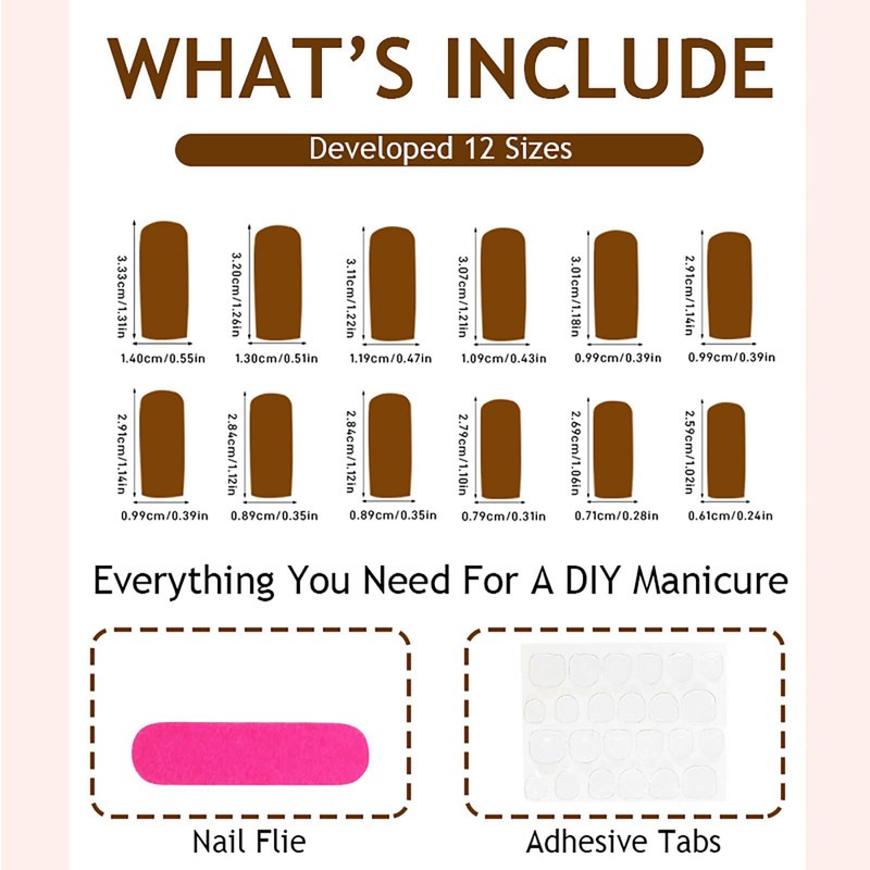 RUOKEXIN Long Press on Nails French Tip Fake Nails Pink