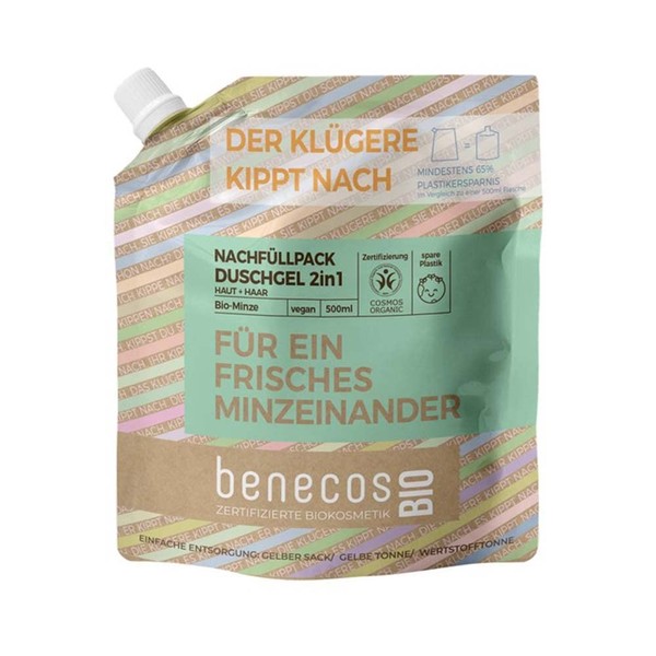 benecos Organic - Refill Bag Shower Gel 2-in-1 Organic Mint
