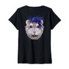 Womens Grey Dwarf Hamster in Punk Rock Style V-Neck T-Shirt