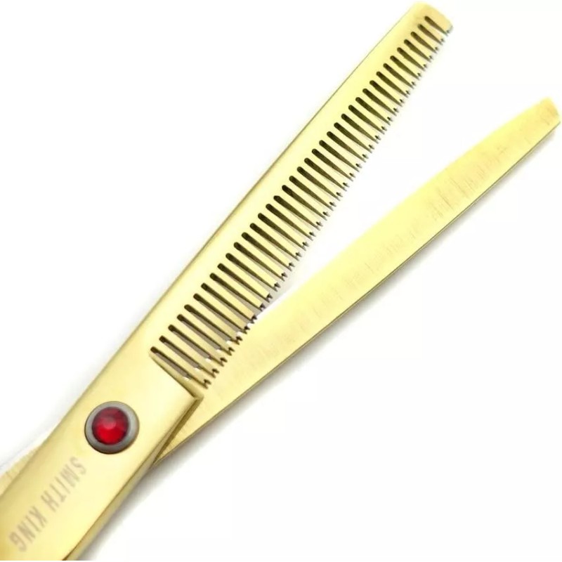 Juego Tijeras Barbero Profesionales Doradas Ergonomicas
