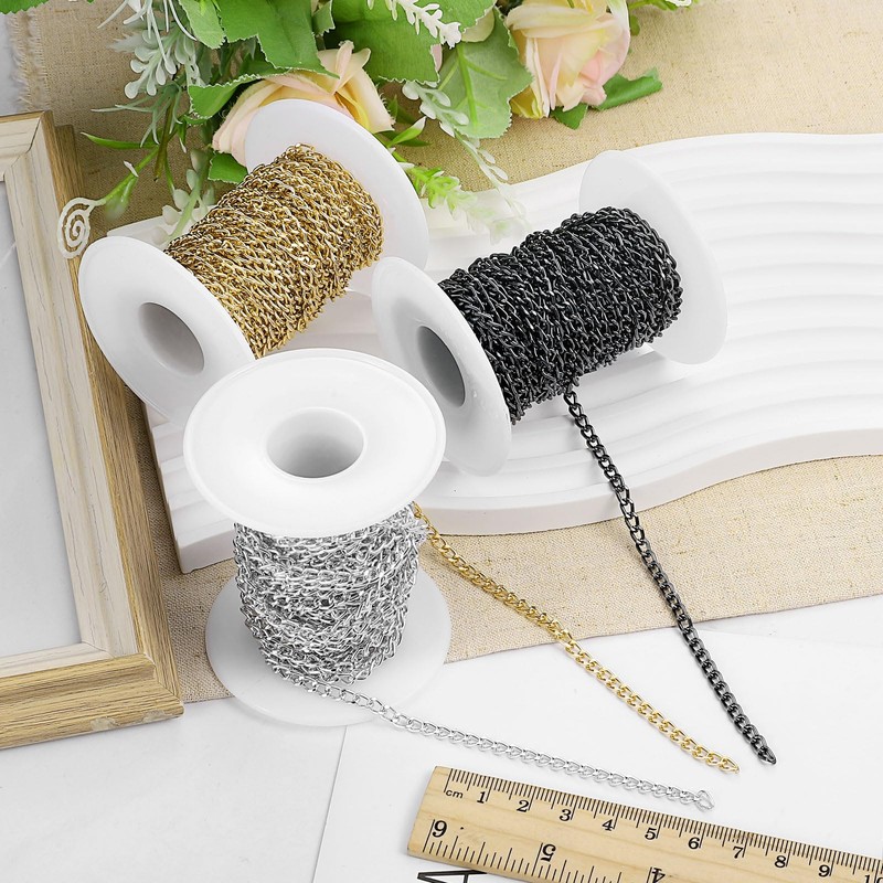 sourcing map 16.4Feet Aluminum Link Chain, Link Cable Chain Oval