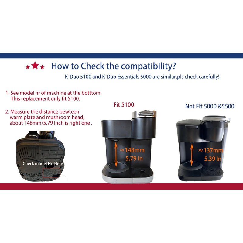 Glass Coffee pot replacement Compatible with Keurig K-DUO 5100 Coffee