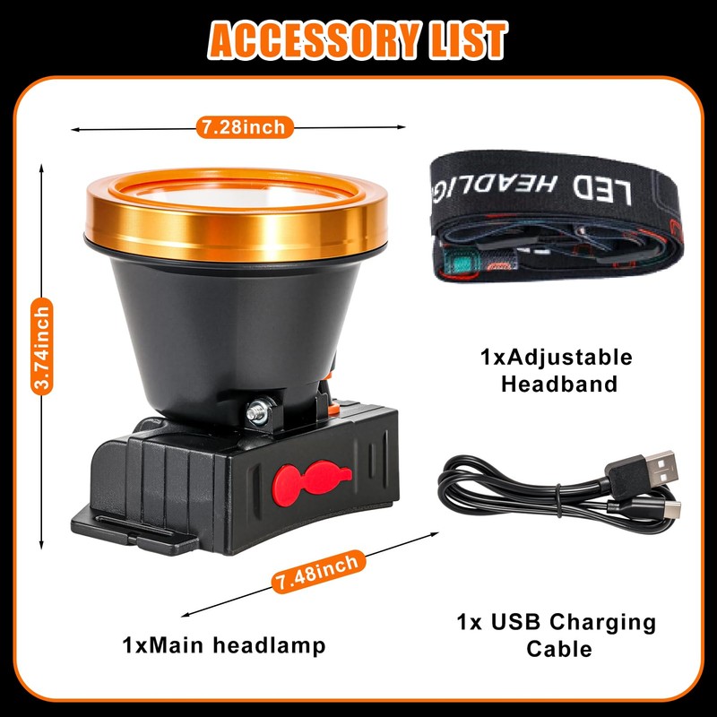 Kitness High Lumen Coon Hunting Light, Hands-Free Superbright LED Headlamp,