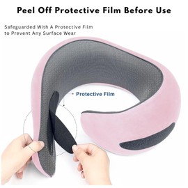 Neck Travel Pillow for Airplanes | Memory Foam Comfort Compact Travel Neck Pillow, 360° Support for Neck, Head Chin on Flights Cars Trains Offices & Home Use | for Adults & Kids - (Pink)