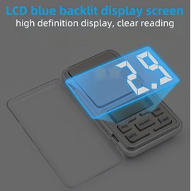 Pocket Scale Digital Jewelry Scale 500g 0.01g Accuracy with Backlit LCD Display, Portable Mini Gram Scale Small Food Scale for Gold Coin Coffee Spice, with Flip Cover