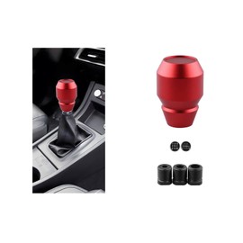 Zpana Car Shift Knob, Aluminum Alloy Manual Automatic Vehicle Gear Shifter Knob, 5 6 Speed Automotive Gear Lever Stick Shift Handle Replacement Accessories, Universal for SUV, Sedan, Truck (Red)