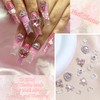 YAEISM 38PCS Heart Nail Charms 3D Pink Nail Gems 7