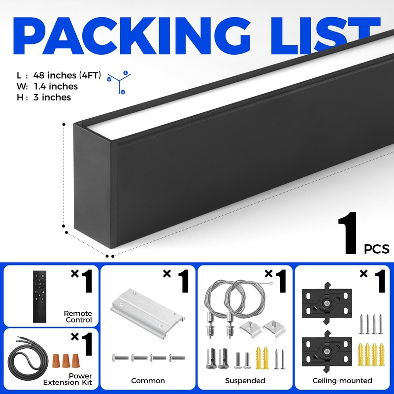 Barrina 3575 Remote Series LED Linear Light Fixture with Remote,