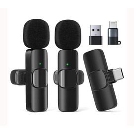 Z Innovations Wireless Lavalier Microphone, Dual Omnidirectional, Plug-and-Play, Compatible with iOS and Android, Ideal for Vlogging, Live Streaming, Interviewing, and Recording