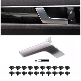 Matte Silver Interior Door Handle Repair Kit Inner Front Driver or Inside Rear Left Side Replacement for Mercedes W204 C250 C300 C63 AMG GLK250 GLK300 GLK350 2047201171 2047201763