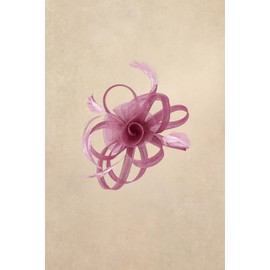 BABEYOND Fascinators Hats for Women - Tea Party Hats Kentucky Elegant Tulle Feather Bridal Wedding Ribbon Headband Hair Clip Wine Red