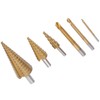 6Pcs/Set Titanium HSS Drill Set Round Shank Straight Grooved Step