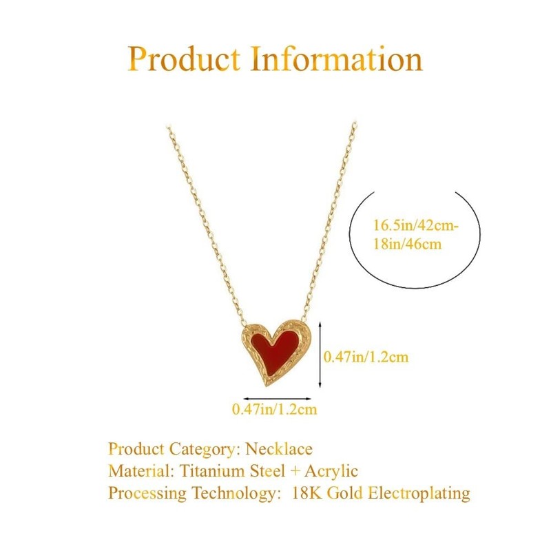 UniLogue Preference Exquisite Design Dainty Red Heart Choker Chain for