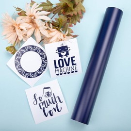 Navy Blue Permanent Adhesive Vinyl 12" x 10ft, Matte Dark Blue Vinyl for Home and Car Decorations, Cup, Sign, Windows