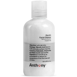 Anthony Glycolic Facial Cleanser, Normal to Oily Skin, Contains Glycolic Acid,  - 3.4 Oz