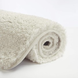 Suchtale Extra Soft & Absorbent Shaggy Bath Mat - Machine Washable Microfiber, Non Slip, 24 x 40 Ivory