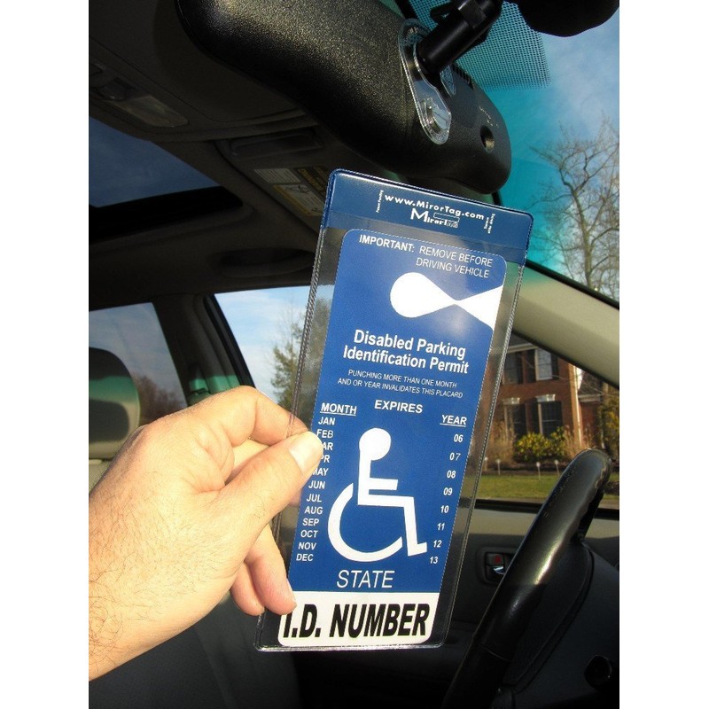Mirortag Silver plus 2 Hooks by JL Safety- Handicap Tag