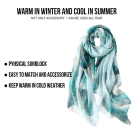 STORY OF SHANGHAI Women's Silk Scarf, 100% Silk, 30+ Colours, XXL Flowers Silk Scarf, Stole for Evening Dress, Wedding, Silk Scarf, Neckerchief, 175 x 110 cm, Ydyh-04 2021