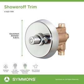 Symmons 4-420-TRM Showeroff Single Push-Button Metering Valve Trim (Valve Not Included)