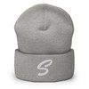 S LOGO Cuffed Beanie - Color: Heather Grey