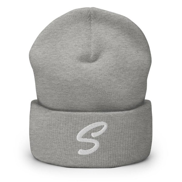 S LOGO Cuffed Beanie - Color: Heather Grey