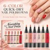 6 Pcs Quick Dry Nail Polish Pens, No UV Lamp
