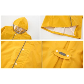 Kappa Kids' Raincoat, Compatible with School Bag, For Boys, Girls, Raincoat, Rain Poncho, Children's Rainwear, Lightweight, Waterproof, Quick Drying, Reflective at Night, Brim Included, Storage Bag,