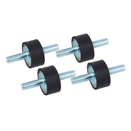 4PCS M8 Rubber Vibration Mount with studs, Bobbin Isolator Damper Tear Strength More Than 45N/mm - 14Mpa, Dual Male Thread Diameter x Height - 30 x 15 mm