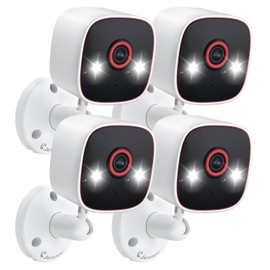 Jennov 2K Indoor Camera for Pet Dog, Outdoor Cameras for Home Security, 5Ghz/2.4 Ghz WiFi Camera for Baby, Color Night Vision, AI Human Motion Detection, 2-Way Audio, IP66 Waterproof - 4 Pack