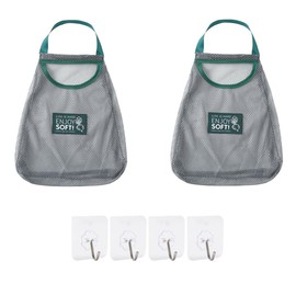 Bombinate Mesh Bags Set of 2 with 4 Hooks Storage Net Vegetable Stocker