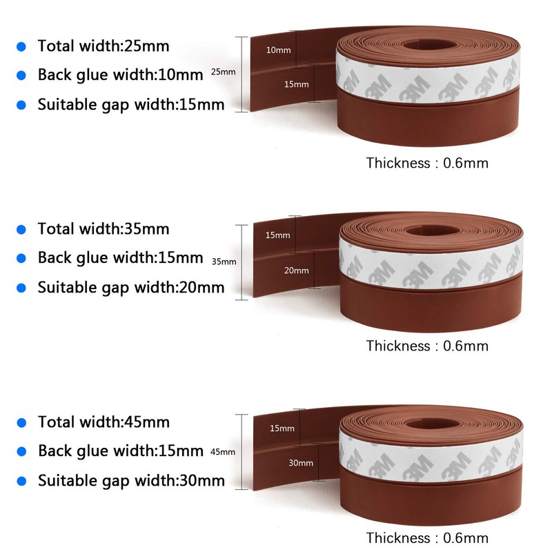 TAROSE Weather Stripping, Silicone Door Seal Strip Door, Window, 16