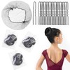 Invisible Elastic Hair Nets with Bobby Pins for Ballerina Buns