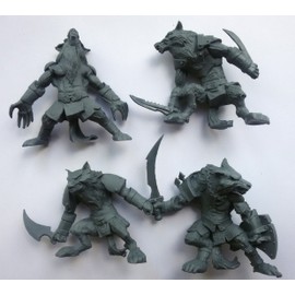 Fantasy Battles Werewolf Set 54 mm 1/32 - 4 Fantasy Figures Tehnolog Russian Toy Soldiers