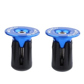 Bnineteenteam Bicycle Handlebar End Plugs, Pack of 2 Aluminium Bicycle Handlebar End Cap for 17.5-21.9 mm Handlebars (Blue)