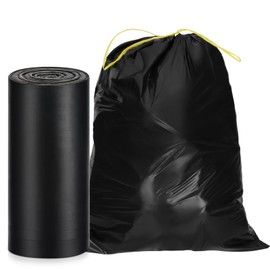 WVacFre 125Liter Kitchen Drawstring Trash Bags,Heavy Duty,Tasteless,Strong and Black Garbage Bags (30 Piece)