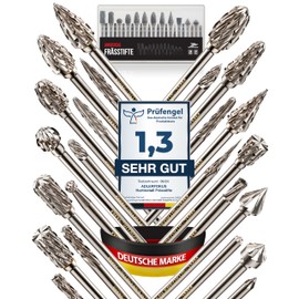 Adlerfokus Carbide Burrs [Universal] Pack of 24 Metal Milling Cutters with 3 mm Shank - Carbide Cutter - Metal Cutter - Milling Bits for Metal - Metal Milling Cutter - Dremel Milling Cutter - Metal
