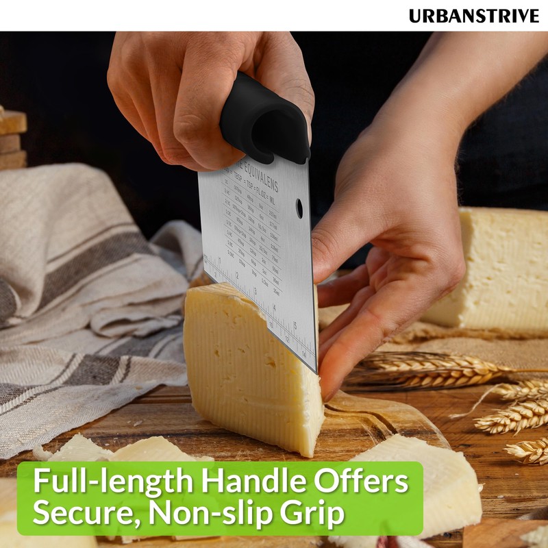 Urbanstrive Bench Scraper for Baking, Stainless Steel Dough Cutter and
