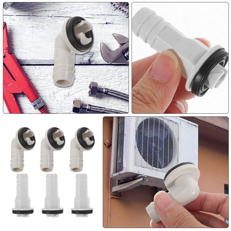KOMBIUDA 6pcs Drain Hose Connector Kit Elbow Adapter for Air