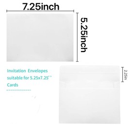 A7 Self Seal Envelopes, 100 Packs 5x7 Envelopes for Invitations, Greeting Cards, Mailings, Printable Invite Envelope, Wedding, Party, Photos, Postcards, Standard Letter Size 5" x 7" Envelopes, White