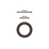 Interdeco Curtain Pole Rings with Pleat Hooks/Curtain Rings in Walnut