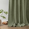 MIULEE Decorative Back Tab Linen Curtains with Geometric Pattern for