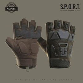 EVD-X Guantes Tácticos Cortos Premium de Goma protección Nudillos para Hombres, Deportes al Aire Libre, Militar, Entrenamiento, Tiro, Caza, Motociclismo (Verde, Large)