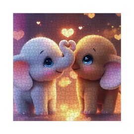 Funny Elephant Puzzles for Adults 1000 Pieces, Cute Animal Art Jigsaw Puzzles, Impossible Hard Difficult Challenging Puzzle