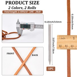 GORGECRAFT 4m Baseball Mitt Cowhide Leather Lace Black Brown Sport Softball Glove Repair Relacing Flat Kit with Stainless Steel Lacing Needle for Catchers Gloves Athletes Supplies